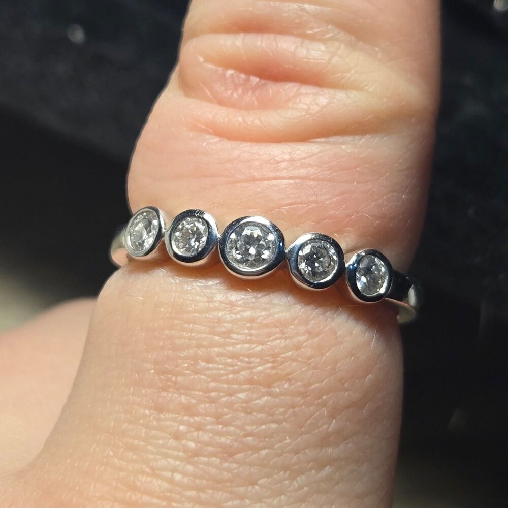 Sparkly vintage sterling silver ring sz 10.5 - Picture 5 of 6